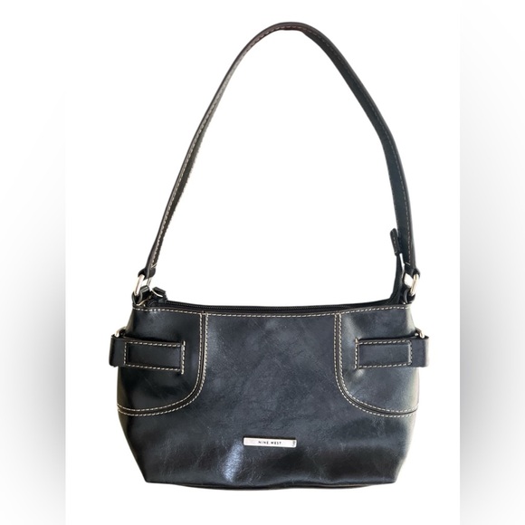 Nine West mini black leather shoulder bag - Picture 1 of 5